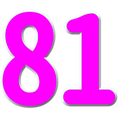 Numbers "81-120" pink letters N