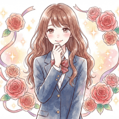 爽やか少女漫画風スタンプ01