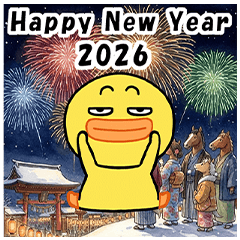 Cute Grumpy New Year Chick