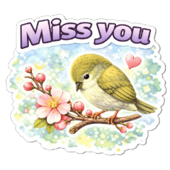 리얼하고 우아한 꾀꼬리 봄 감성 스티커