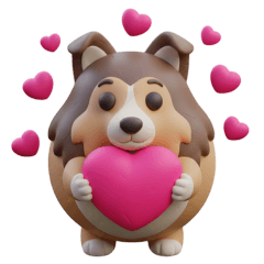 สติกเกอร์เชลตี้ดินปั้นกลมมนแบบสุภาพ