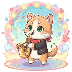 Cute animals playing musical instruments