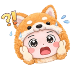 Arami Fluffy Shiba Inu hood Stickers