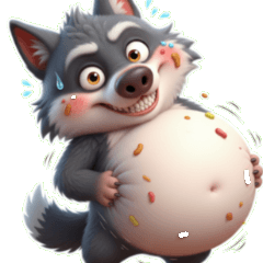 お腹ぺこぺこ！お肉を食べたい悪いオオカミ