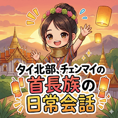 タイ北部、チェンマイの首長族の日常会話