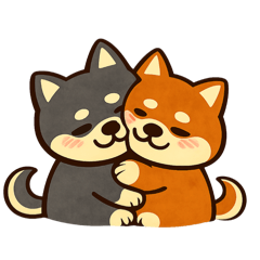 ほのぼの茶柴の冬スタンプ