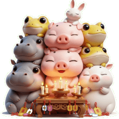 動物家族祈福 願你平安健康沒煩惱