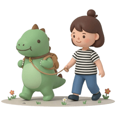 知知和恐龍的起床＆早安模式