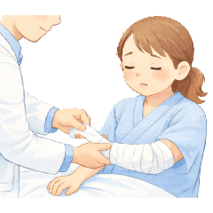 ひじで入院した私のスタンプ