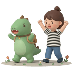 知知和恐龍的失敗＆再試一次