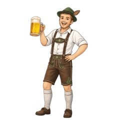 Bavarian Man in Lederhosen Stickers