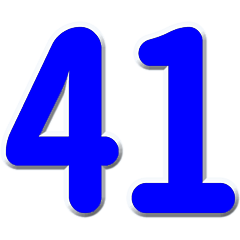 Blue stamp with numbers "41 to 80" N