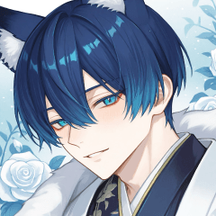 Mysterious Navy Fox Boy Sticker