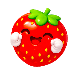 Cute 3D Strawberry Chibi Stickers