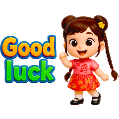 Cute 3D Girl Daily Stickers