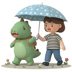 知知和恐龍的雨天
