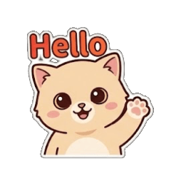 可愛元氣貓貓祝賀及日常用語