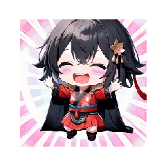 Cute Chibi Kimono Girl Stickers