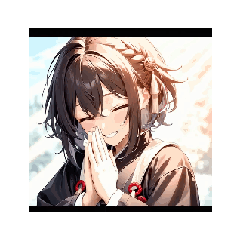 Cool Kimono Girl Animated Stickers