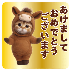 うまの着ぐるみネコたちにゃんだふる～♪