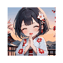 Chibi Kimono Girl - Daily Stickers