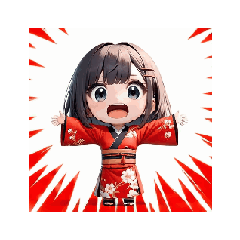 Wow! Emotional Chibi Kimono Girl