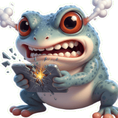 呆然カエル目が死んでフリーズ