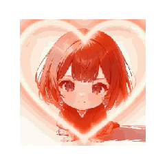 Full of Hearts Chibi Kimono Girl