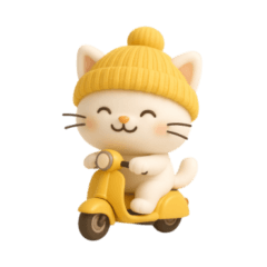 Cute Cat with Knitted Hat (No Text)