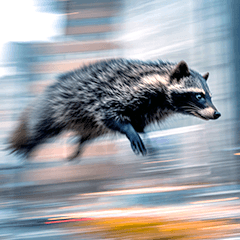 high speed raccoon