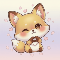 Bayi Rubah Jepang (Latar Transparan)