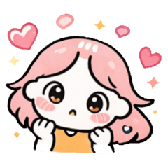 表情使える女の子スタンプ