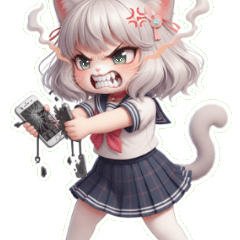 猫耳JK 激おこ！にゃ〜！怒ってるんだか