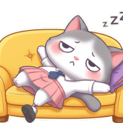 Angry Grey Cat Girl Gives You the Si