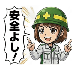 ヘルメット女子の指差呼称