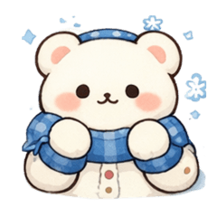 cute white bear in winter