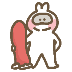 mysterious rabbit snowboard