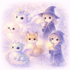 闪闪奇幻生物贴纸