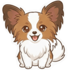 Fluffy Papillon Everyday Stickers