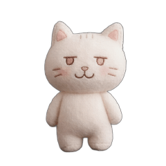 Fluffy Grumpy-Eyed White Cat