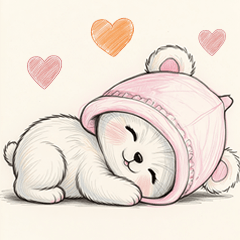 cute bear pink nit BIG sticker