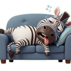 疲れて動けない社畜シマウマ、一日中ぼーっ