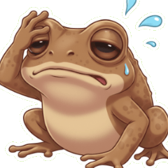 人生に疲れ果てた、やる気ゼロの泥カエル