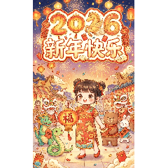 新年女孩的日常祝福