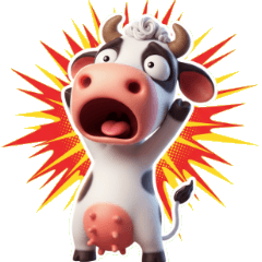 Shocked Cow with Giant Eyes