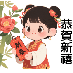 女孩春節祝福大貼圖