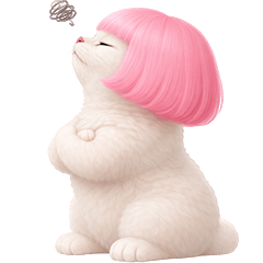 White Cat Pink Wig 2026 (No Text)