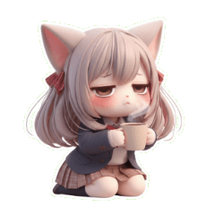 CatEared Schoolgirl Couldnt Care Les