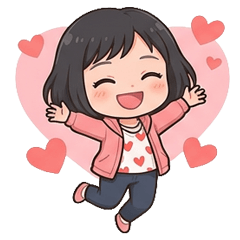 Heartwarming everyday girl stickers