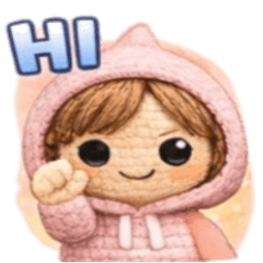 溫暖編織日常：粉紅帽T甜心女孩